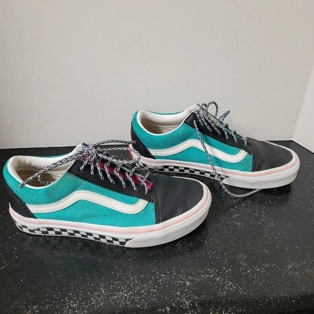 Vans black teal